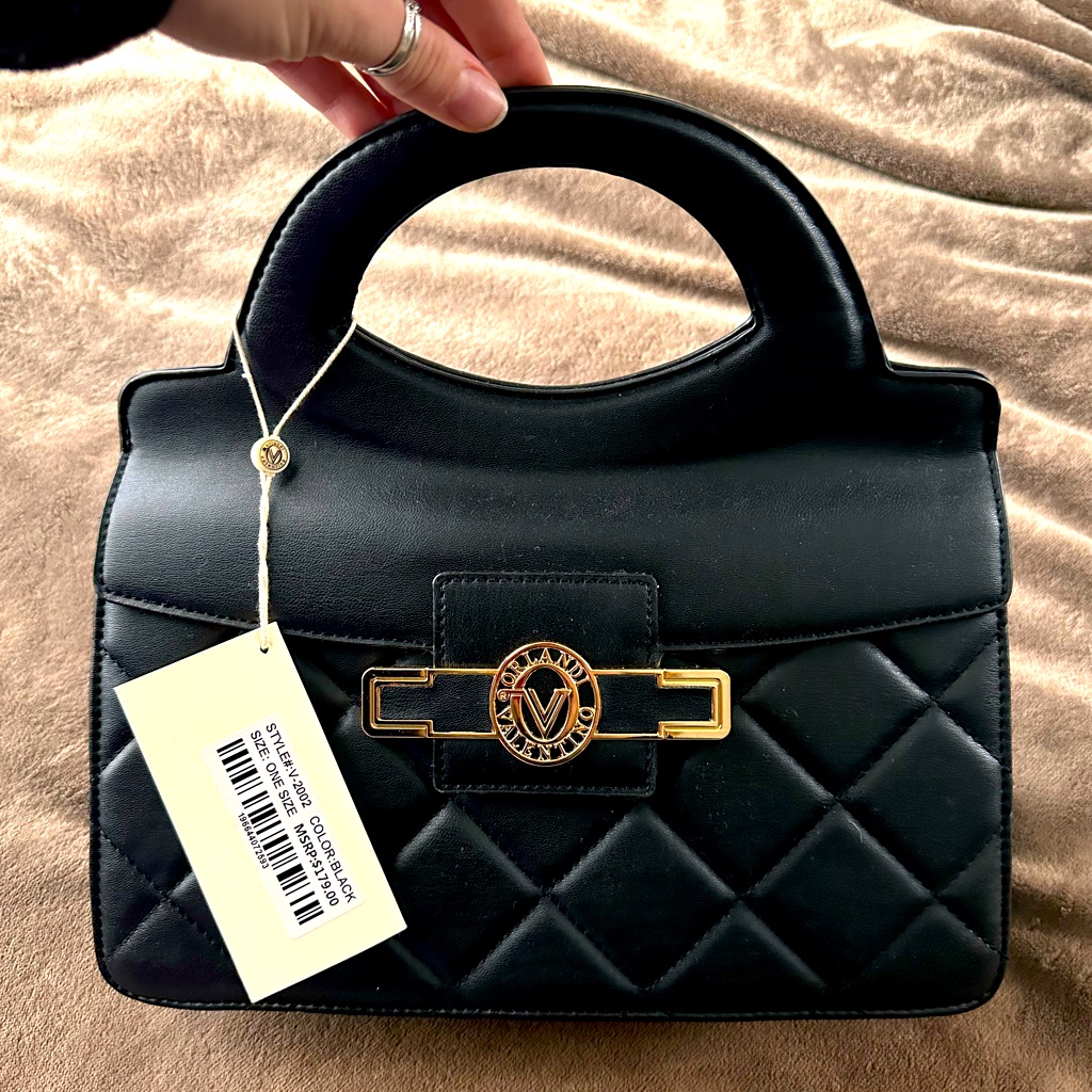 Nwt! Valentino Orlandi Leather Handbag- Black